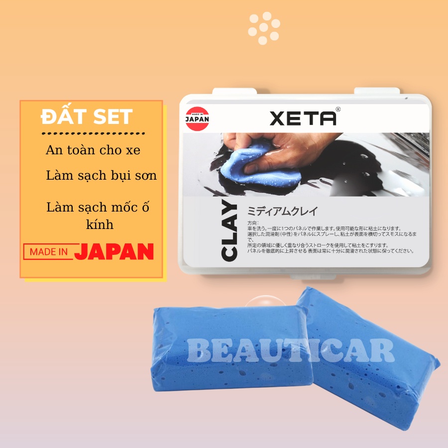 Đất sét XETA tẩy ố kính siêu dẻo không gây trầy xước xe làm sạch kính xe vỏ thân xe