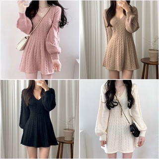 Đầm len xoè quảng châu - kèm hình thật
