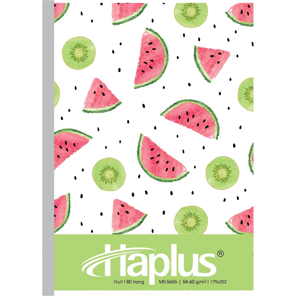 HẢI TIẾN Lốc Vở kẻ ngang Haplus - Fruit (80, 120, 200 trang)