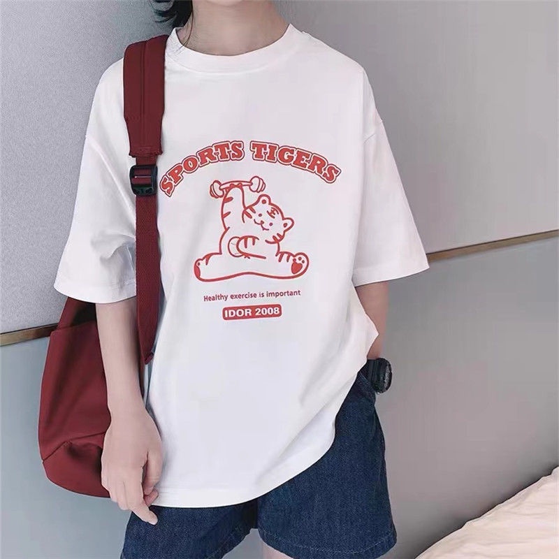 Áo Thun Cotton Tinh Khiết Tay Cộc Phong Cách Mới Mùa Hè Cho Bé Gái 12 Tuổi 2022