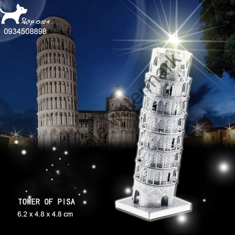 Đồ chơi mô hình lắp ghép bằng thép tháp nghiêng Tower pisa | HÀNG MỚI