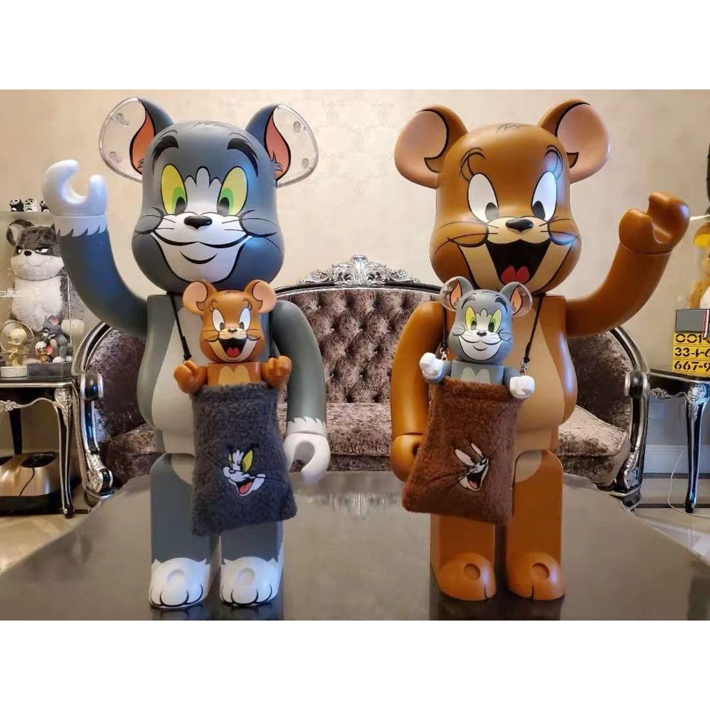Mô Hình trưng bày decor Bearbrick Tom and Jerry Tom Flocky