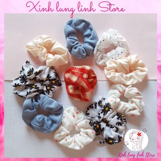Cột tóc vải Scrunchies họa tiết xinh xắn hottrend, phong cách Hàn Quốc cute dành cho nữ - Xinh lung linh Store