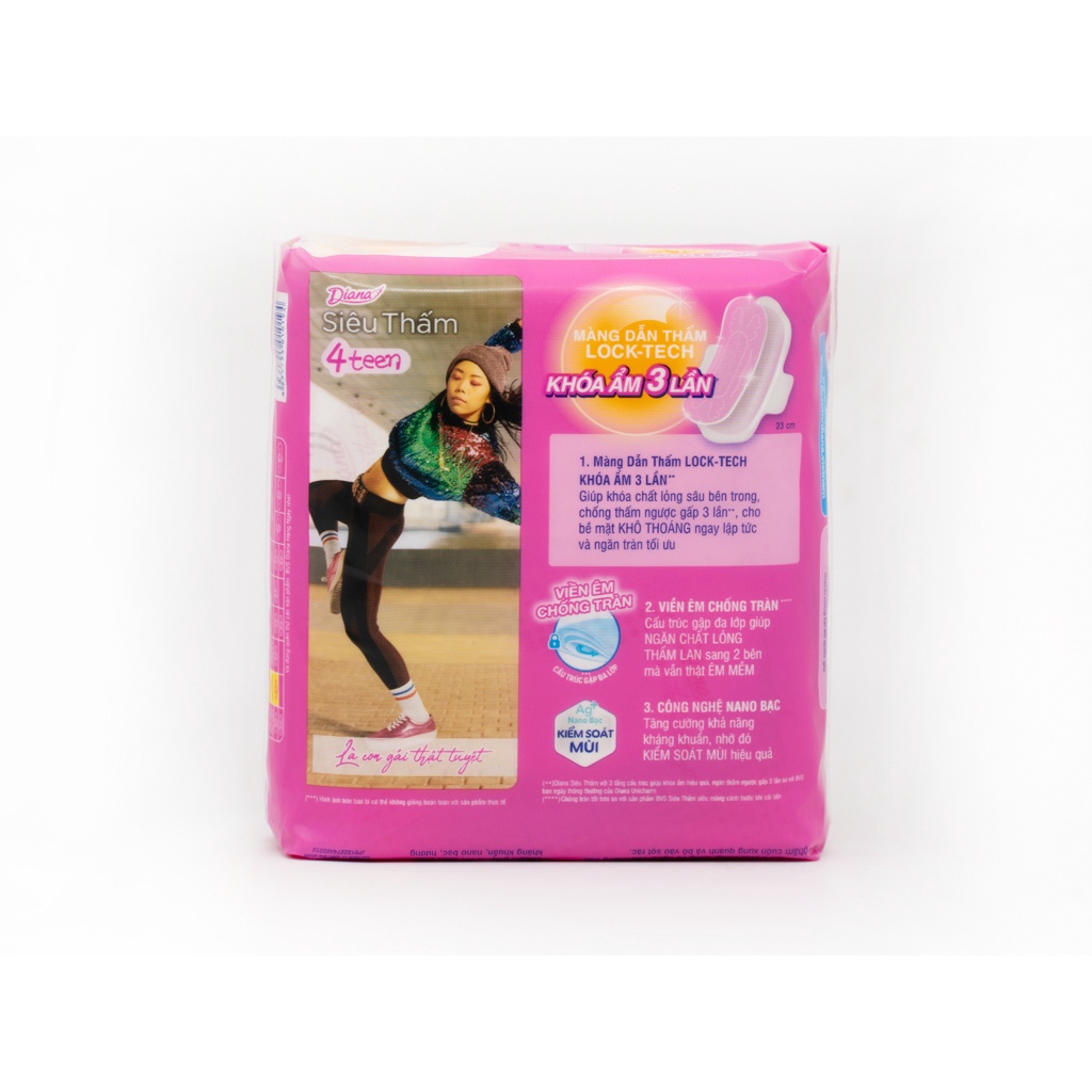 Băng vệ sinh Diana siêu thấm chống tràn có cánh