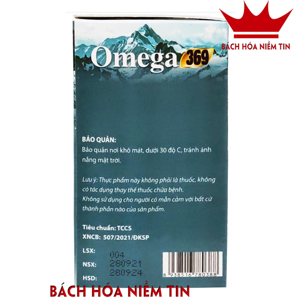 Viên dầu gấc đỏ Omega 369  dầu cá tự nhiên giúp bổ não, giảm khô mắt, mỏi mắt, tăng cường thị lực hộp 80 viên
