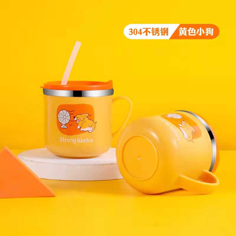 PVN48145 Cốc Uống Nước Giữ Nhiệt Inox Có Nắp Đậy Chống Đổ Cho Bé Giá Rẻ