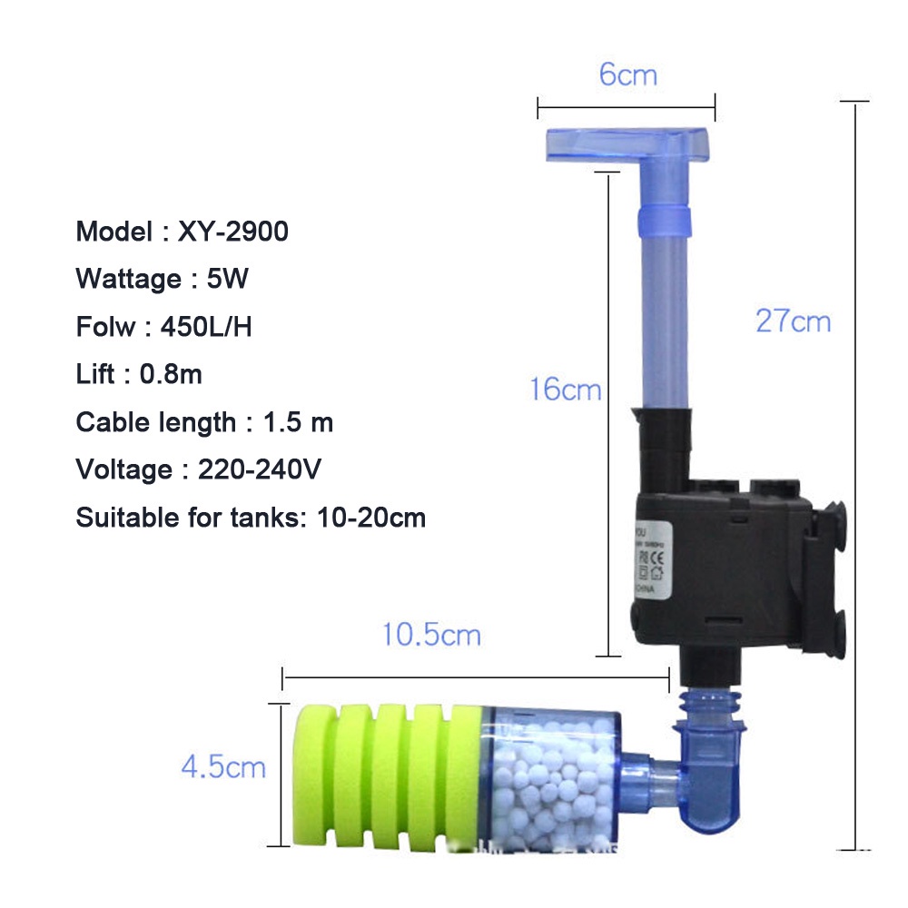 Lọc BIO Tích Hợp Máy Bơm Tặng Kèm Vật Liệu Lọc XY-2900, XY-2901, XY-2902