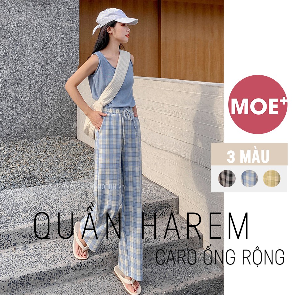 Quần Harem Caro Ống Rộng