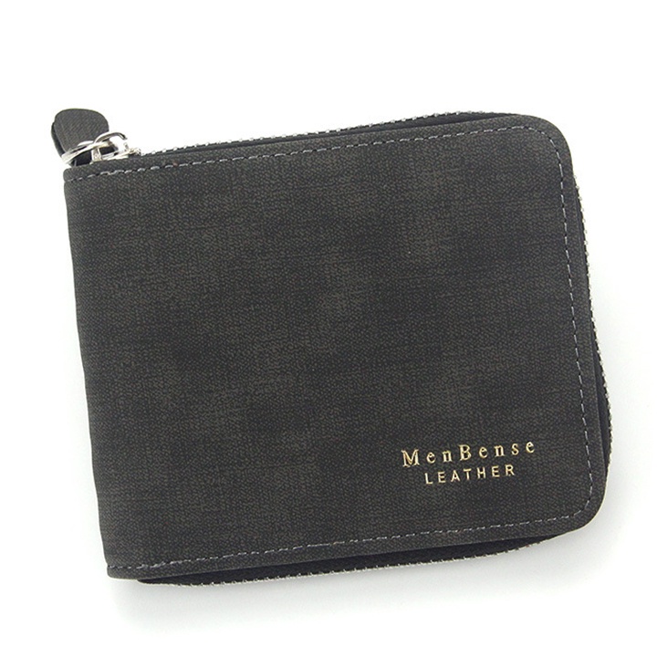 Ví Nam Ngắn Da Lộn Mịn Mẫu Mới Nhiều Ngăn Có Khóa Kéo Tiện Lợi