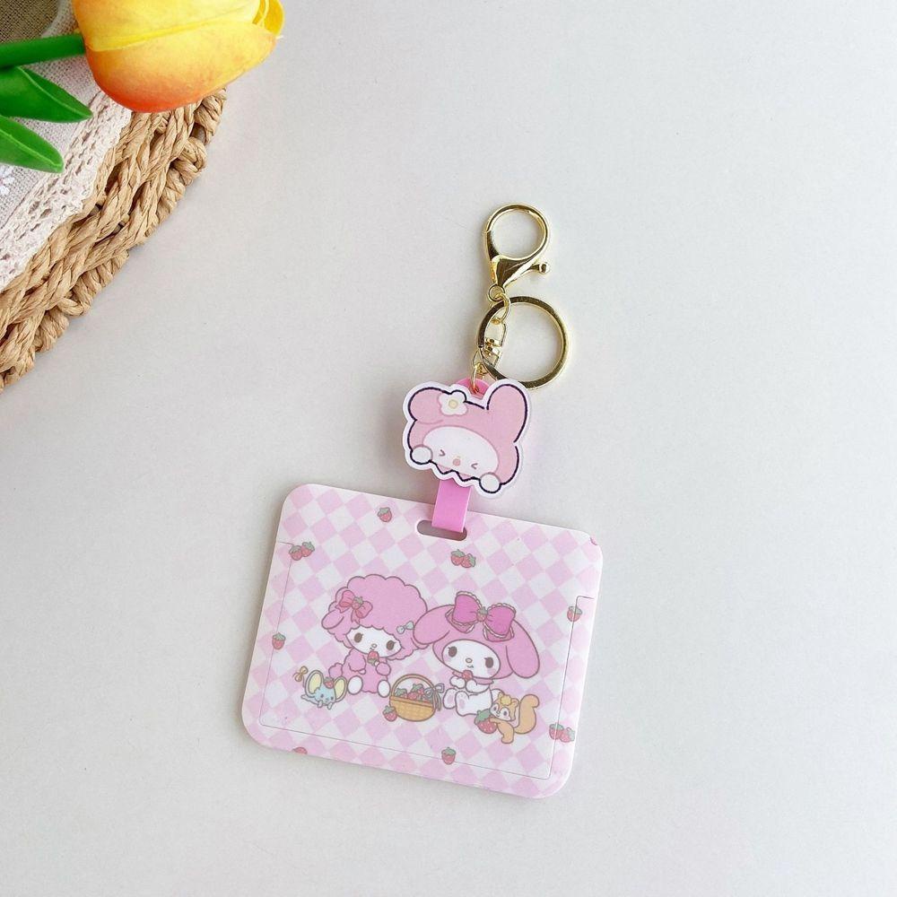 Ví Đựng Thẻ ID / Thẻ Ngân Hàng / Xe Buýt Họa Tiết Hoạt Hình Chó Mèo Kèm Móc Khóa