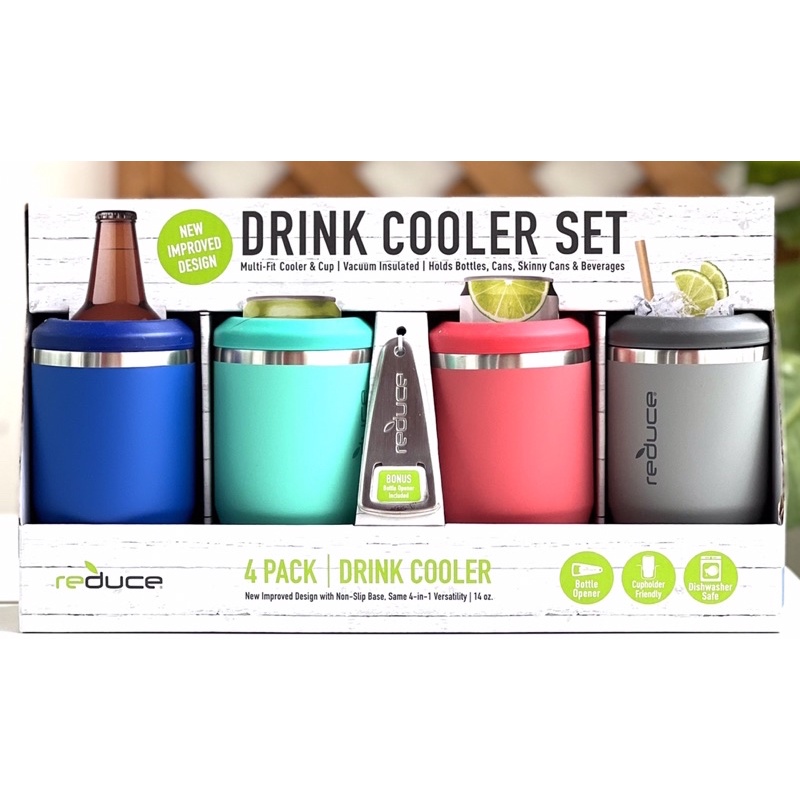 SET 4 LY GIỮ LẠNH #REDUCE 4 IN 1 MULTI-USE DRINK COOLER