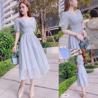 Đầm lưới xoè tay bồng