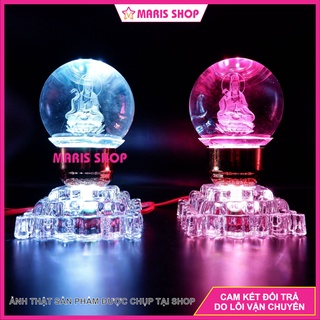 [Giá một cặp] Đèn Thờ PHA LÊ NGUYÊN KHỐI TOÀN THÂN Hình Phật Quan Âm Cao 14cm LED Sáng Nhiều Màu Cao Cấp [MRHT15]