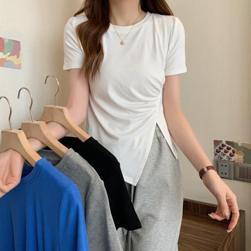 Áo thun nữ xẻ bên vạt áo thiết kế - ENTY shop