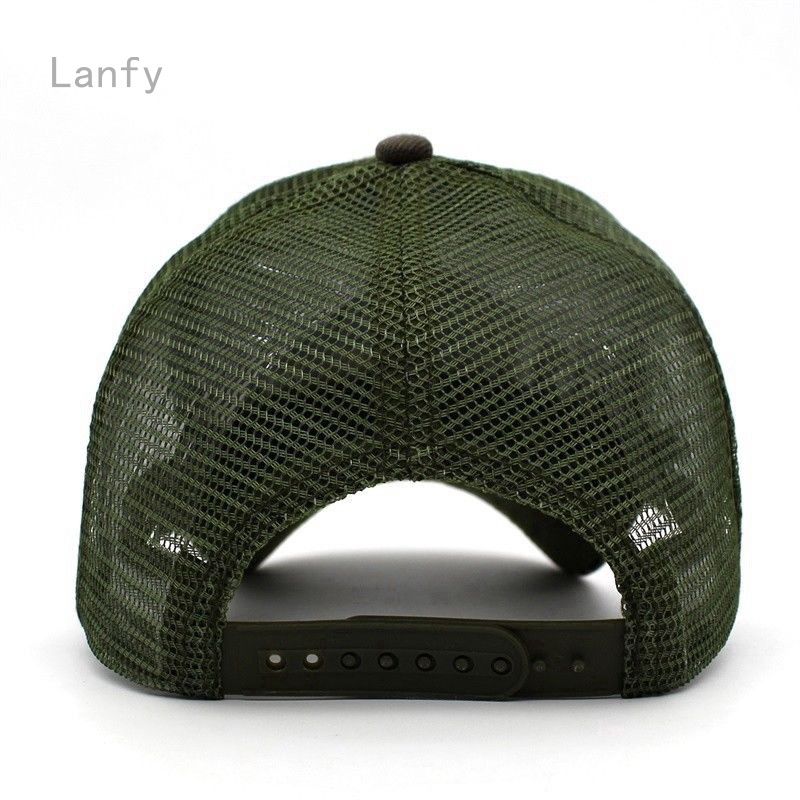 Lanfy1 Mũ Lưỡi Trai Unisex Hoạ Tiết Rằn Ri