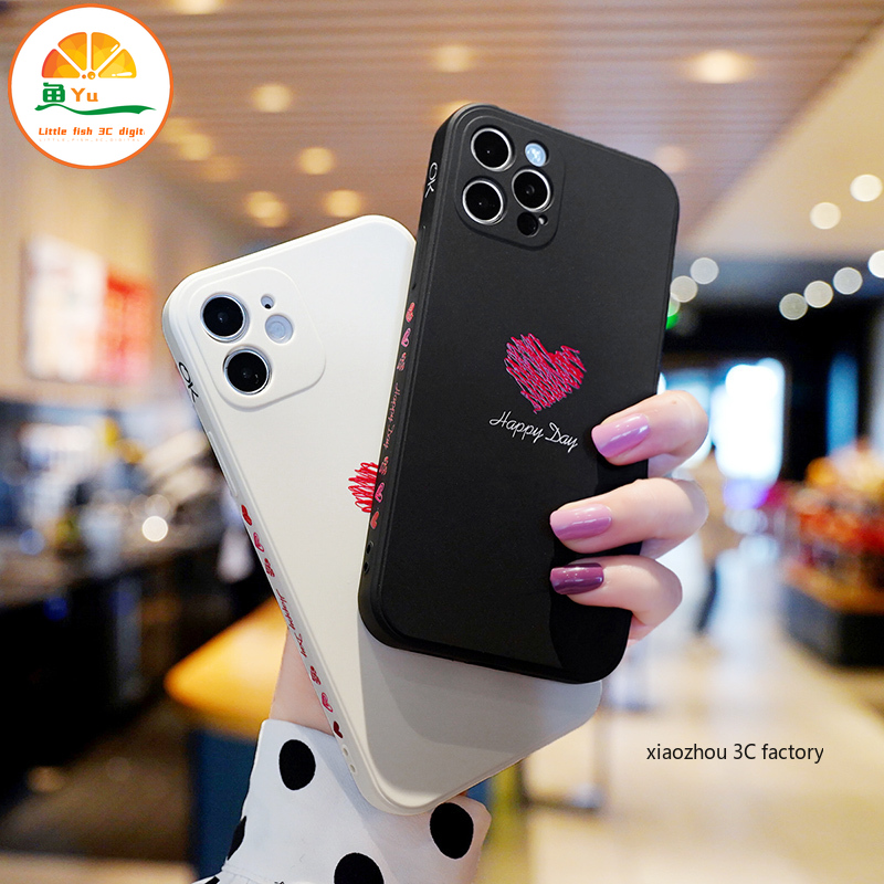 Ốp Lưng Mềm In Hình Trái Tim Đơn Giản Cho Iphone 12 Pro Max 11 Pro Max I7 Xsmax Xr Se2020 Xs 7plus 8plus 6plus