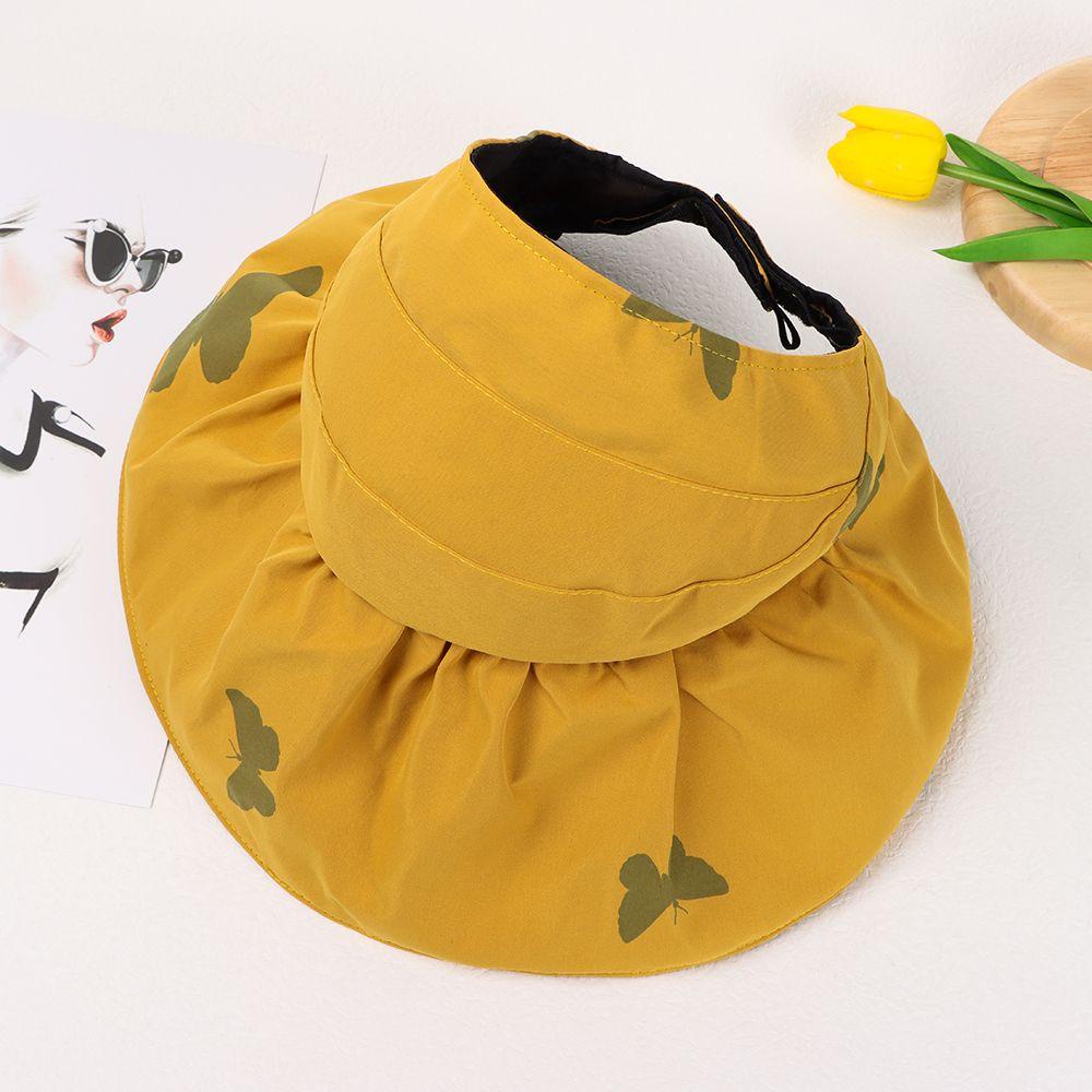SUSANS Mũ Rộng Vành Chống Nắng Tia UV Hở Chóp In Họa Tiết Bươm Bướm Thời Trang Đi Biển / Câu Cá