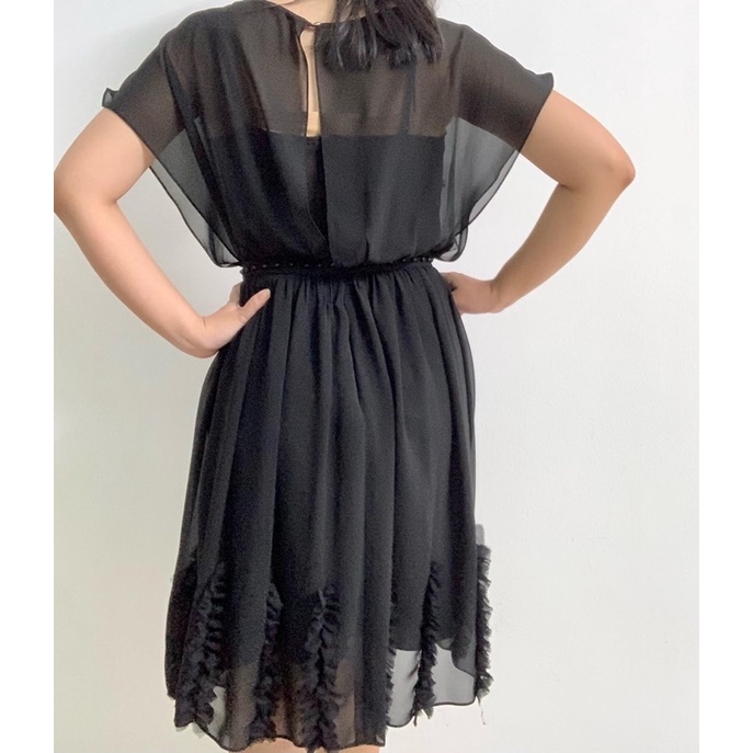 Đầm voan đen Elise size S 2 lớp