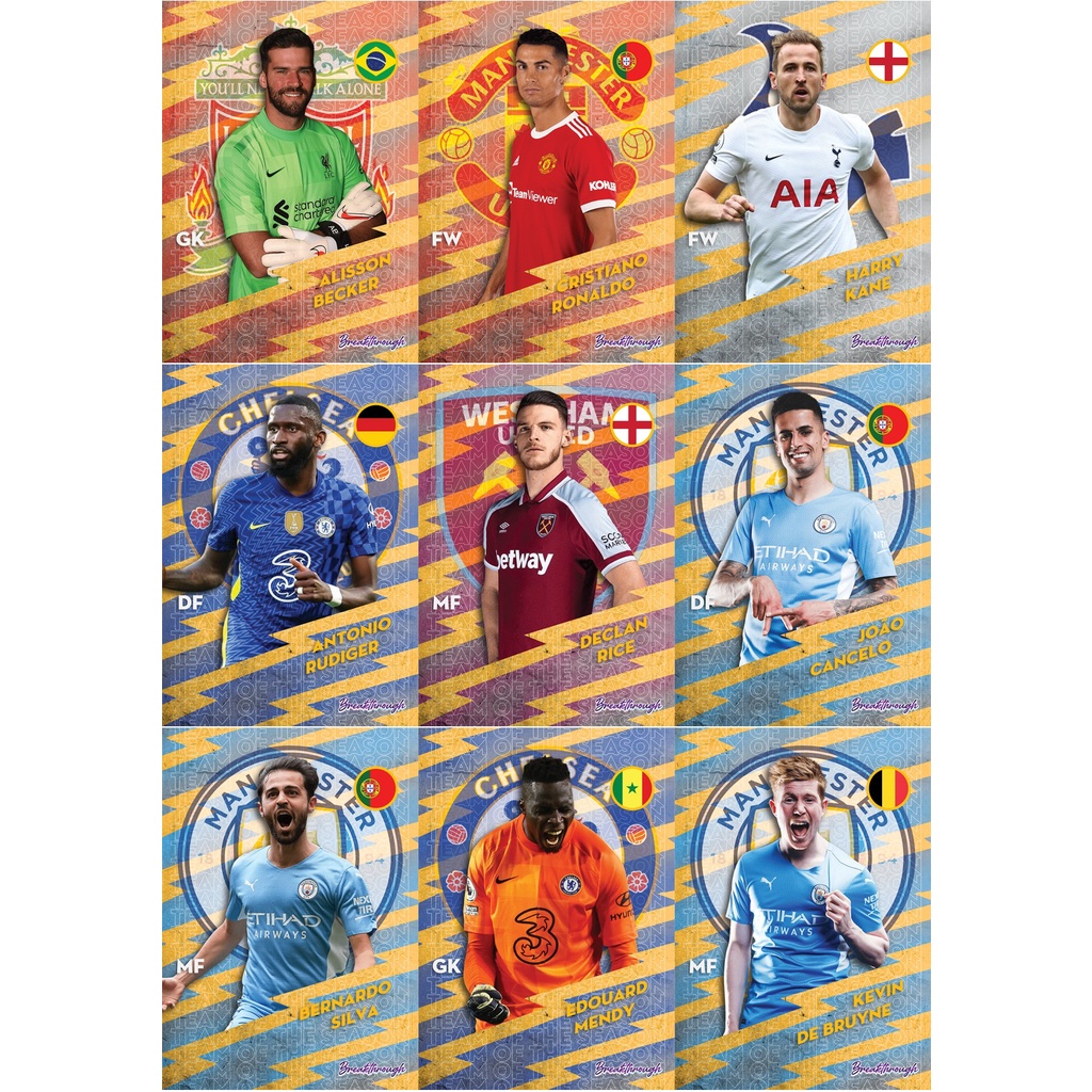 Thẻ cầu thủ bóng đá SKY card TOTS EPL Cristiano Ronaldo Alisson Harry Kane Rudiger Rice Cancelo Bernardo Mendy De Bruyne