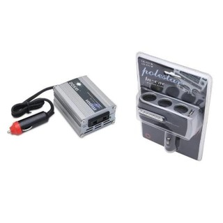 Bộ 1 bộ chuyển đổi nguồn điện 12V-220V-200W và 1 bộ chia ổ cắm 12V trên ô tô cao cấp