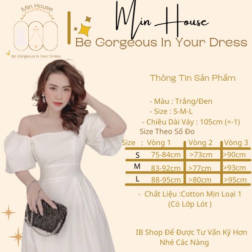 Đầm trắng dự tiệc sang chảnh_FREESHIP-HÀNG CAO CẤP LOẠI 1-đầm trắng dáng dài tay phồng siêu tôn dáng | BigBuy360 - bigbuy360.vn