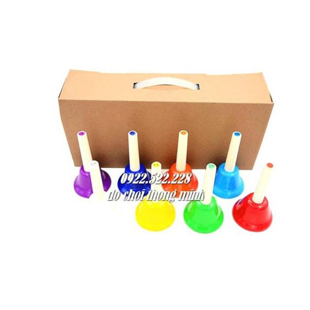 Bộ 8 chuông lắc nhạc - cảm thụ âm nhạc Montessori Bells định âm