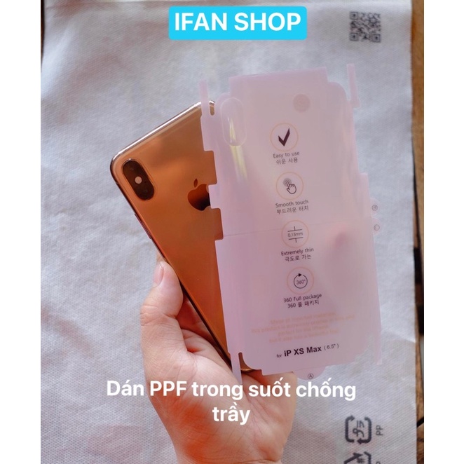 Miến Dán PPF Trong Suốt Full Viền Chống Vân Tay Iphone 7//8/X/Xsmax/11Promax/12/12ProMax