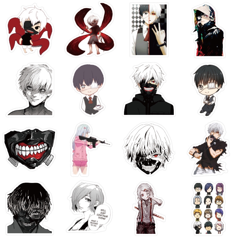 Y&P| Bộ 50 nhãn dán họa tiết hoạt hình Tokyo Ghoul