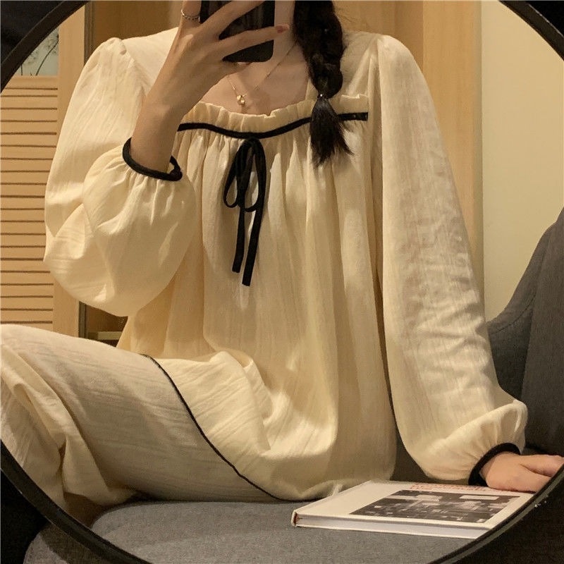 Bộ Đồ Ngủ Dài Tay Thời Trang Mùa Xuân Thu Ngọt Ngào Dành Cho Nữ