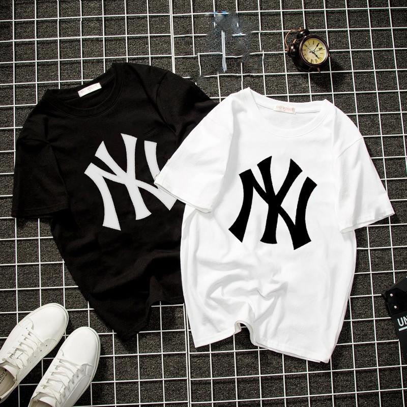 Áo thun nam Hàn Quốc form rộng in hình NYC vải dày mịn mát (ÁO TRẮNG)