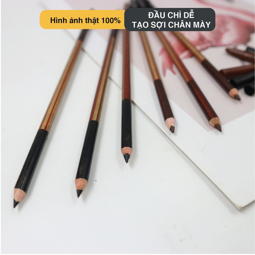 Bút chì kẻ mày 2 đầu Jialin eye brow pencil material made in japan