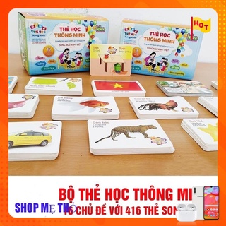 Bộ thẻ học 16 chủ đề 416 thẻ học thông minh anh và việt cho bé loại xịn(MS1034)