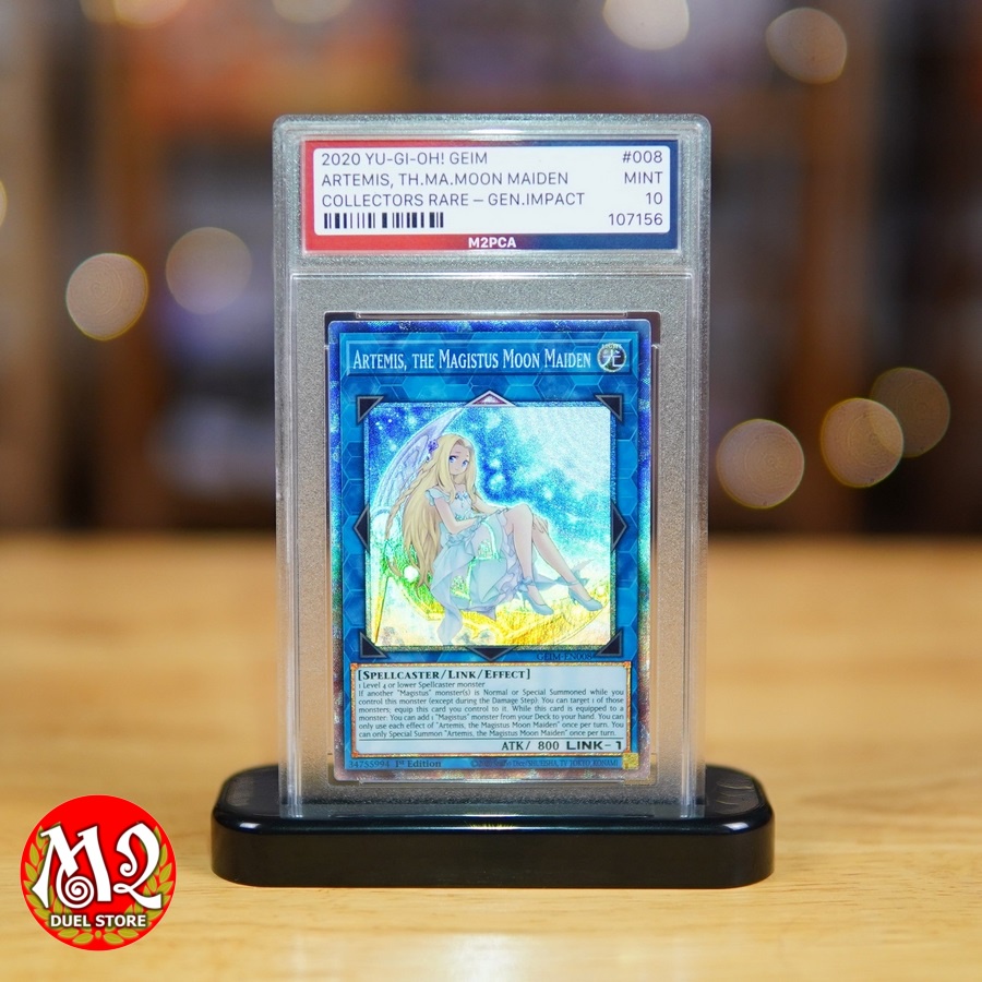 Lá bài Yugioh GEIM-EN008 Artemis, the Magistus Moon Maiden - Collectors Rare - M2PCA 10 MINT - Không