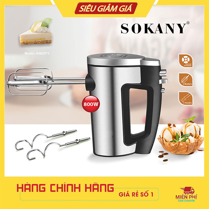 Máy Trôn Bột Làm Bánh, Máy Đánh Trứng Cầm Tay SOKANY 800W
