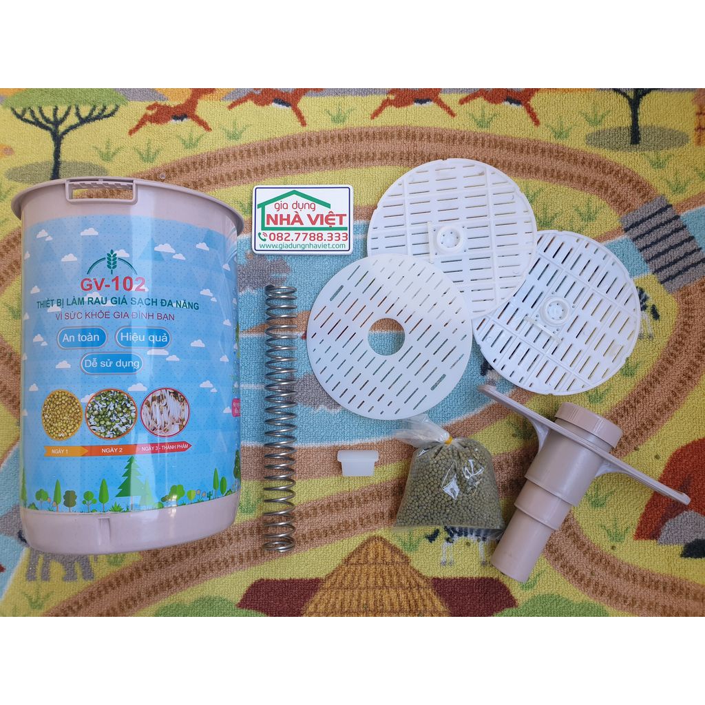 Máy làm giá đỗ gia đình tự động GV-102 Thùng tròn