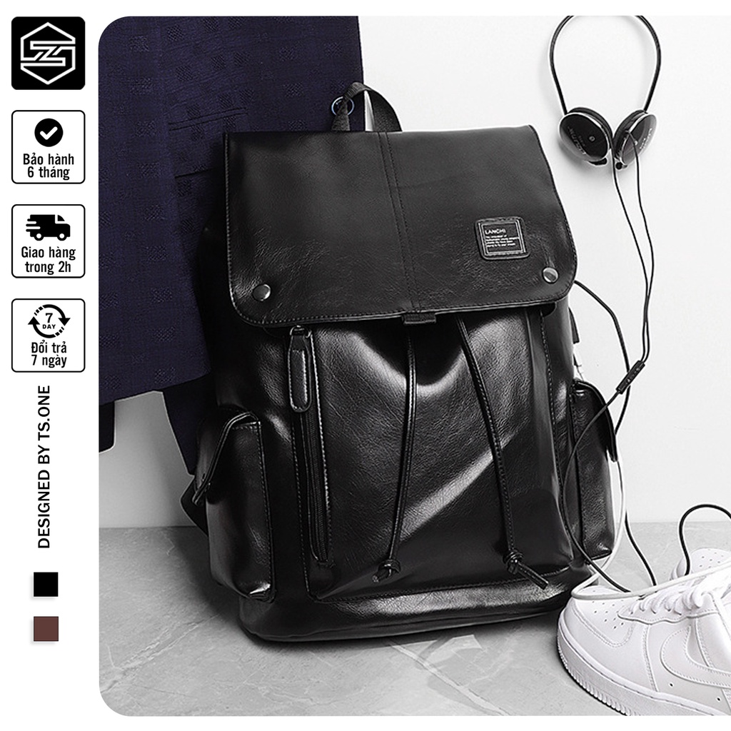 Balo da nam, Balo thời trang đi học unisex TS.ONE, size 30*40cm cao cấp BLD2