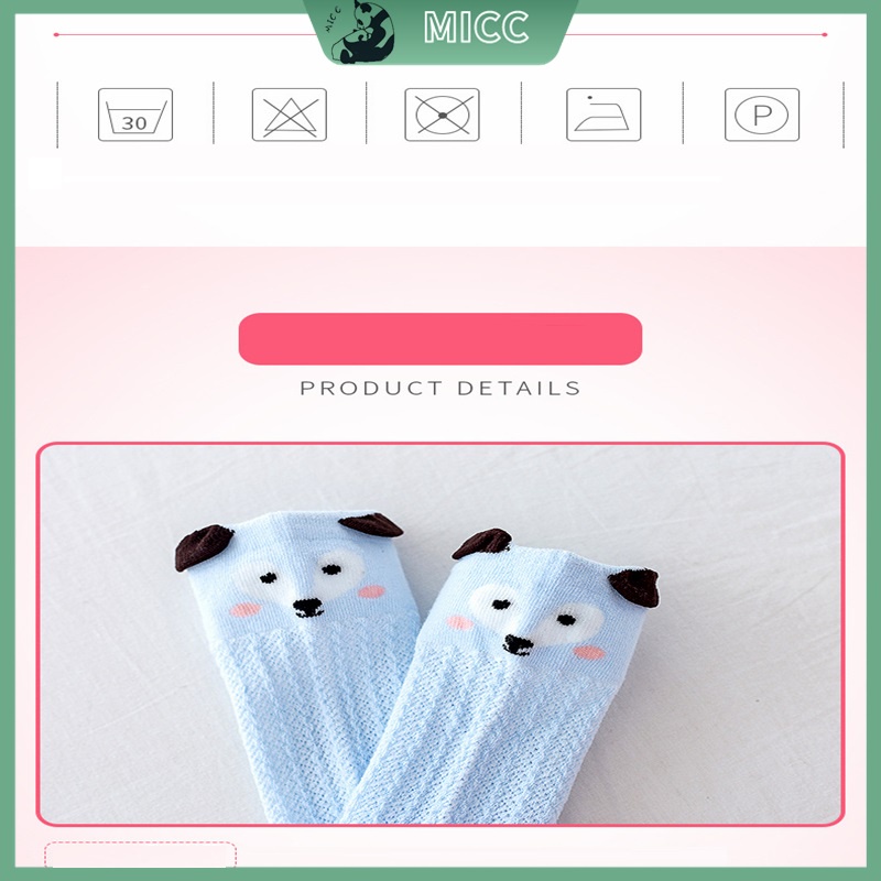 Vớ em bé, thích hợp cho 0-3Y, Vớ thoải mái đến đầu gối bằng cotton nguyên chất,Vớ lưới thoáng khí mùa hè cho bé