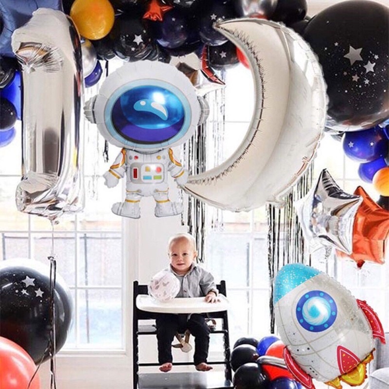Bóng hình phi hành gia, tàu vũ trụ, máy bay,... trang trí sinh nhật cho bé trai