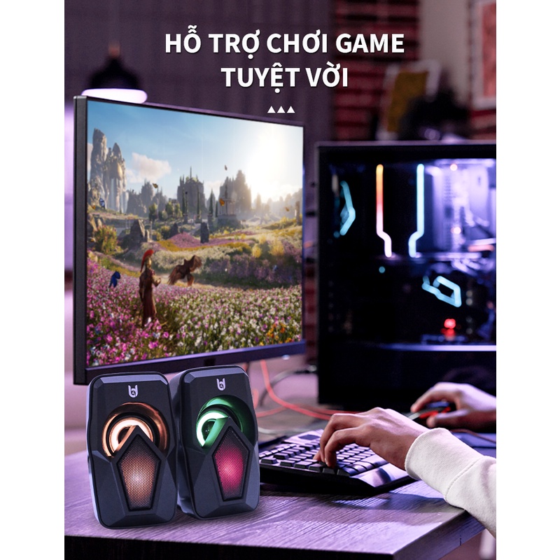 Loa vi tính B Y BD-110, USB hiệu ứng LED RGB bảo hành 12 tháng.