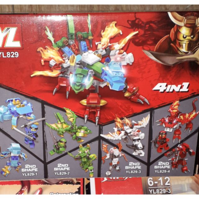 Lắp ráp 1 hộp LegoNinja Linh thú 829 có nhiều chi tiết bằng nhựa ABS