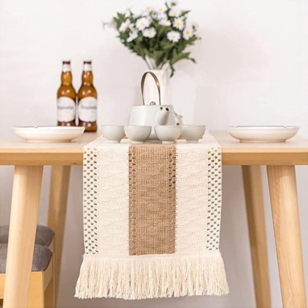 Khăn Trải Bàn 15H Chất Liệu Cotton Phối Tua Rua Phong Cách Bohemian Độc Đáo Trang Trí Bàn Ăn / Tiệc Cưới