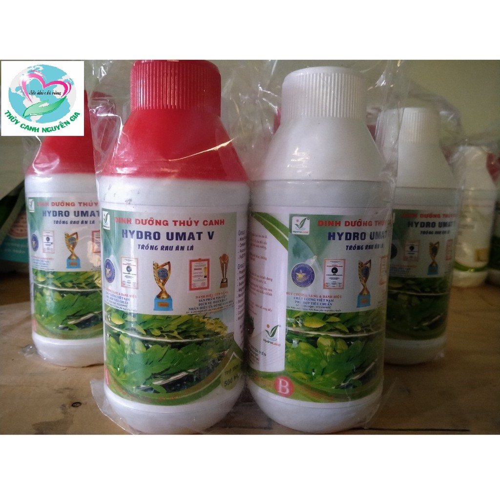 Combo 3 Bộ Dinh Dưỡng Thủy Canh Hydro Umat V - Dung Dịch Trồng Rau Ăn Lá