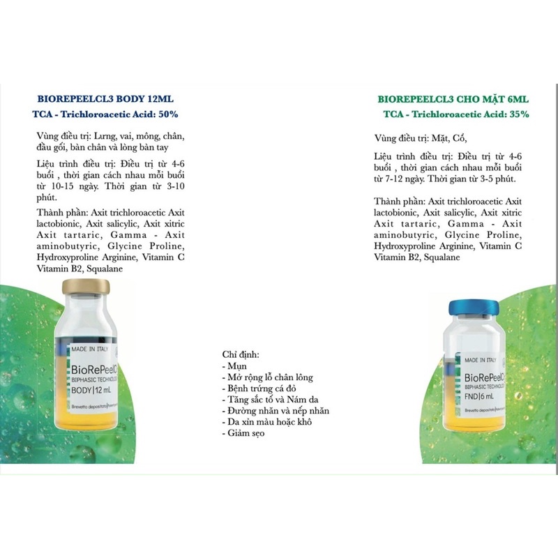 Tinh chất peel da căng bóng giảm mụn BioRePeel Cl3 Italy (hàng chính hãng) | BigBuy360 - bigbuy360.vn