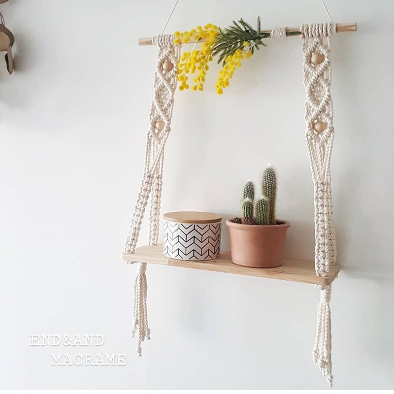 Kệ treo tường Macrame trang trí nhà cửa