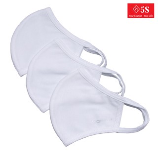 Combo 3 Chiếc Khẩu Trang Vải Cotton 2 Lớp 5S Chính Hãng.