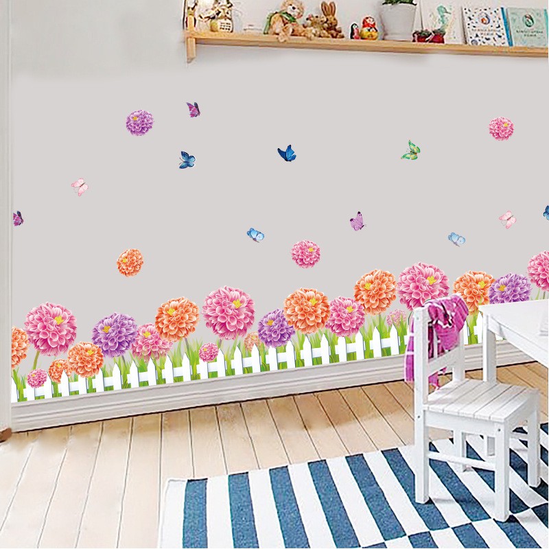 Decal dán chân tường hoa cẩm tú cầu AmyShop DCT037 (36 x 137 cm)