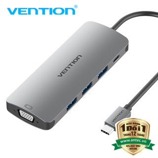BỘ CHUYỂN ĐÔI TYPE-C RA VGA + 3 CỔNG USB 3.0 + TYPE-C PD VENTION CGQHA