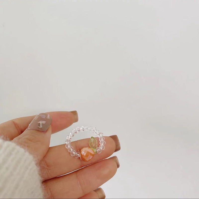 NHẪN ĐÁ PHA LÊ NHÂN TẠO TRÁI CÂY CUTE XINH XẮN, 2022 PHONG CÁCH HÀN QUỐC