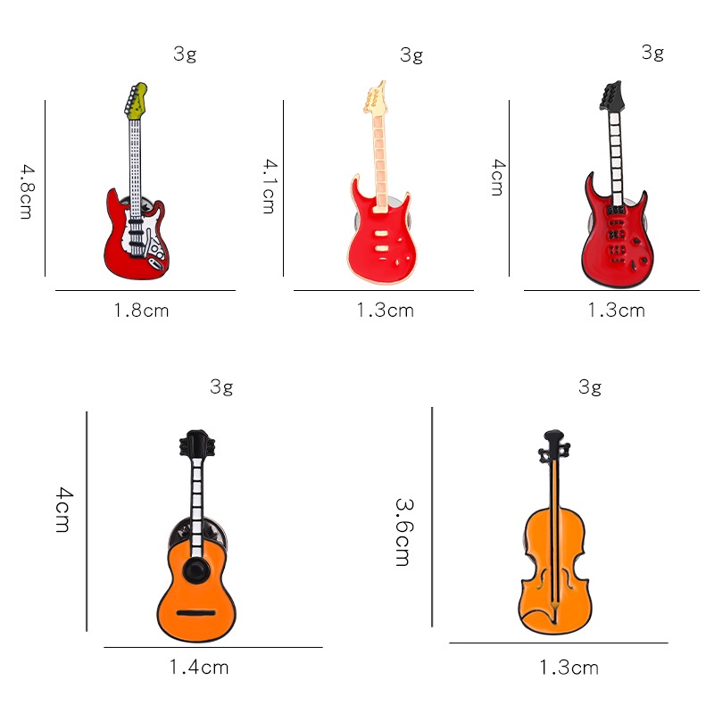 Ghim Cài Áo Hình Đàn Guitar Điện Tử Bằng Hợp Kim Tráng Men Cho Học Sinh