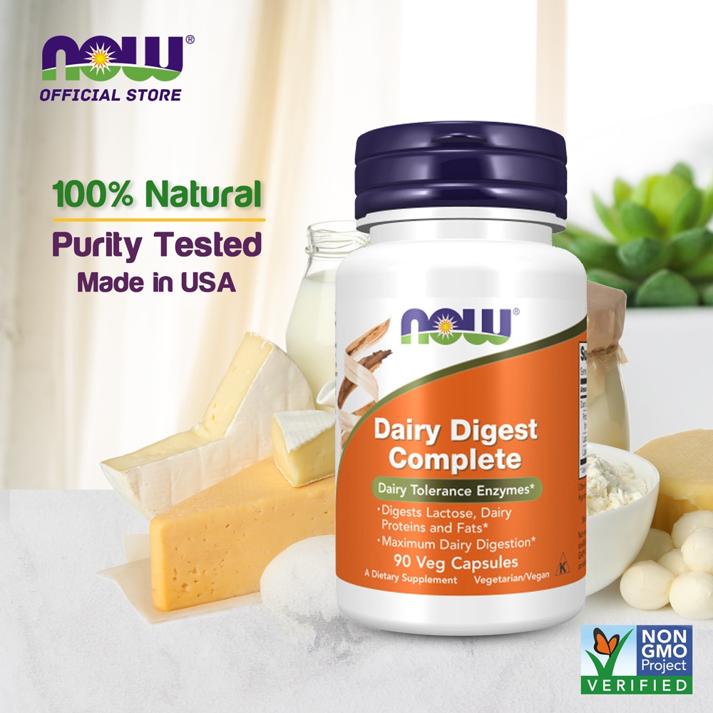 Now Dairy Digest Complete Viên Uống Hỗ Trợ Dung Nạp Lactose, Hỗ Trợ Hệ Tiêu Hóa